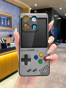 Funda de teléfono compatible con consola de juegos retro para Galaxy S25 Ultra/S24 Ultra/S23 Ultra, 16/15/14/13/12/11 Pro Max, OPPO, Realme, Infinix, diseño suave y resistente a los golpes de TPU, cobertura completa de la lente para S24/S25 5G, funda de teléfono con estilo para S25 Plus/S24 Plus, regalo para hombres y mujeres