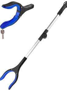 2PCS折叠垃圾夹加厚铝合金卫生垃圾夹多功能拾取器 - 彩色 - 查看 6