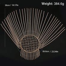 1 Pc Long Rhinestone Headpiece Cap 1920s Tassel Crystal Flapper Head Chain Gatsby Belly Dance Hair Accessories For Women - Vàng - Xem 2