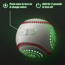 Kids Baseball Glove With Light Up Baseball/LED Rechargeable, 9 Lighting Modes Official Size Leather Weighted Glow Baseballs For Day Night, Sport Toys Games Gifts For Youth Boys - 手套+棒球 - 查看 5