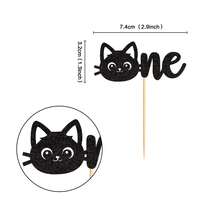 Decorações Topo de Cupcake "Miau" de Gatinho Fofo, Festa de Aniversário com Tema de Gato, Chá de Bebê, Decoração de Cenário de Festa