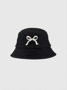 1 pièce Chapeau seau en jean lavé avec broderie de marguerite, chapeau seau unisexe pour la protection solaire, convient pour toutes les saisons