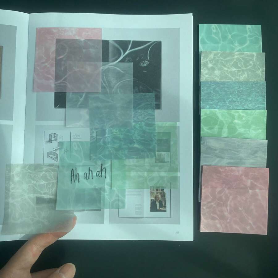6入透明波紋紋理PET材質便利貼,6種不同顏色,自黏式,適用於辦公室、開學季、居家,書寫文具用品 - 彩色 - 查看 1