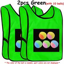 2pcs 39x53cm Outdoor Sticky Ball Vest With 10pcs 6cm Soft Ball Outdoor Interactive Sports Creative Throwing Sticky Target Sandbag Set
