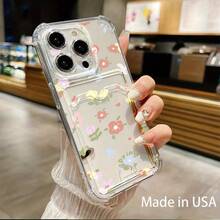 Funda para teléfono 1 funda transparente para teléfono móvil con ranura para tarjetas adecuada para teléfonos móviles 16 15 14 13 12 11 con tarjetas y fotos que se pueden insertar. - Colores mixtos 1 - Ver 5