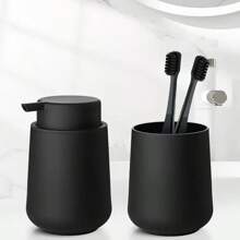 2 Piezas Juego de Accesorios de Baño que Incluye Dispensador de Jabón, Espumador, Soporte para Cepillo de Dientes, Vaso, Herramientas Prácticas de Baño, Accesorios de Baño