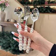 4 أو 16 قطعة مجموعة أدوات مائدة من الفولاذ المقاوم للصدأ والسيراميك حنفية غربية ، شوكة ، ملعقة ، متعددة الألوان، لوازم مدرسية