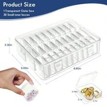 30Pcs Small Clear Plastic Storage Containers, 1 Large Craft Organizer Box, Mini Clear Bead Organizer Box, Transparent Storage Containers, Plastic Storage Cases, Craft Storage Box For Jewelry Making DIY Bracelets Beads Nails Screws Small Crafts