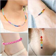 1200/2400 件 48 色 6 毫米果冻状双切面锥形亚克力珠，适用于 DIY 珠宝制作、手链、项链工艺用品 - 彩色 - 查看 4