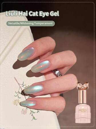 annies 10 ml/1 peça Liulihai Esmalte de Gel Magnético do Olho de Gato Soak Off UV LED Verniz Semi-Permanente Faíscante Verde Decoração de Bolas de Vidro Olho de Gato Unha Arte DIY