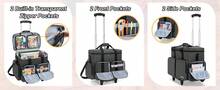 LCTEFLSEAWORTHLLC CURMIO Rolling Scrapbook Tote On Wheels, Scrapbook Storage Bag With Detachable Trolley And Bottom Wooden Board, Rolling Craft Bag For Scrapbooking Supplies, Black - Black - View 4