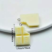 10/30/50/100Pcs Random Mixing Multiple Styles Chocolate Resin Earring Charms Diy Keychain Bracelets Pendant For Jewelry Making - Food - View 3