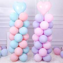 浅紫色派对气球，马卡龙紫色乳胶气球适用于生日和婚礼淋浴装饰（浅紫色）浅紫色气球不同尺寸 5/10/12/18 英寸花环拱门，浅紫色气球适用于生日淋浴性别揭示婚礼派对装饰 - 淡紫色 - 查看 6