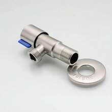 Accesorios de grifo de válvula triangular de apertura rápida de acero inoxidable para baño, válvula de ángulo de dos vías, entrada de agua con rosca G1/2 - Estilo 1 azul - Ver 9