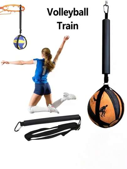 1Pc Volleyball Spiking Training Aid Adjustable Solo Serve Training Equipment Bouncing Train Rope Beach Volleyball Accessories Volleyball Training Device Assisted Hanging Belt Sport Volleyball Training Assistant Supplies Practice Trainer Bouncing Rope