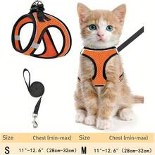 Escape-Proof Cat Harness & Leash Set: Reflective Soft Mesh Vest For  Outdoor Walks With Your Kitten