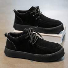 Teniși retro casual pentru bărbați, versiune coreeană, antiderapanți, talpă groasă, versatili, pantofi din piele întoarsă, ghete sport, stil nou 2025, pentru toate anotimpurile