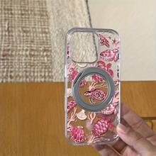 Funda de Teléfono Transparente con Soporte Metálico para iPhone 17air/16/15/14/13 Pro, Pro Max, Plus, 360 ° Rotación + ajuste multiángulo, soporte súper fuerte, libera las manos. - transparente - Ver 4
