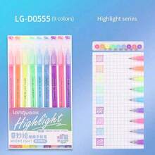 Bút gel Languo 9 màu dung tích lớn, bút marker acrylic không trong suốt, bút vẽ doodle phong cách Ins đơn giản dễ thương màu Morandi & Candy, bút lập kế hoạch cho học sinh vẽ nghệ thuật, vẽ truyện tranh, ghi chép - Nhiều màu - Xem 18