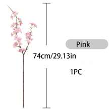1PC/2PCS/3PCS, Artificial Cherry Blossom, Peach Blossom, Plastic Faux Plant, Green Faux Plant, Polyester Fabric Made To Last, Modern Minimalism Style-For Home Decoration, Vases, Weddings, Parties, Living Room, Bedroom, DIY Walls, Desk Fillers.Artificial Plant