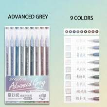 Bút gel Languo 9 màu dung tích lớn, bút marker acrylic không trong suốt, bút vẽ doodle phong cách Ins đơn giản dễ thương màu Morandi & Candy, bút lập kế hoạch cho học sinh vẽ nghệ thuật, vẽ truyện tranh, ghi chép - Nhiều màu - Xem 25