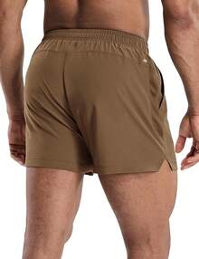 2 Pack Gym Shorts For Men Quick Dry Athletic Shorts With Brief Liner/Pockets For Running Workout Active, 3 Inch Inseam - Dark Grey/Brown - View 11