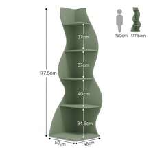 Tribesigns Corner Shelf, Rustic 5-Tier Wall Corner Bookshelf, Stylish Corner Small Bookcase Storage Rack Plant Stand With Unique Shape For Living Room, Home Office - Green - View 2