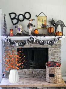 2/4/5/PCS人造仿真橙色秋莓南瓜插枝、花瓶、客厅室内外装饰，抗紫外线，色彩鲜艳，适合秋收节、感恩节和万圣节主题派对，家居氛围装饰