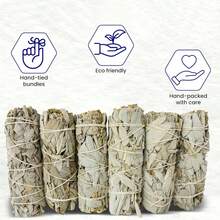 Bastoncini di salvia bianca, profumo naturale, per la purificazione e la decorazione della casa - per cercatori spirituali, accessori per la meditazione, lo yoga, portaincenso, immaginazione alternativa, per purificare l'energia negativa, appassionati del benessere - purifica il tuo spazio, migliora l'atmosfera - purifica! Rafforza! - multicolore - Visualizzare 3