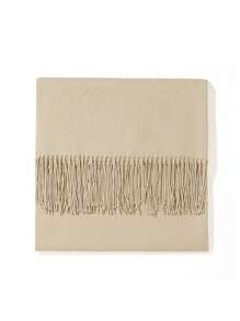 1pc Girl Long Scarf Solid Color Cashmere Neck Warmer Scarf For Evening Cover Up Dress Bathing Shawl Gifts Accessories Unisex Shawl And Wraps