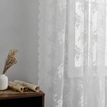 Elegant Shower Curtain Set: White Lace Embroidered Shower Curtain With Floral Design And Tassels, Gothic Bathtub Bathroom Decoration Romantic Home Decoration For Girls And Women, 2 Pieces Of White Lace Transparent Curtains 100*100