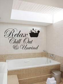 1 miếng dán tường phòng tắm tiếng Anh thích hợp cho dán tường phòng ngủ phòng học phòng khách vui nhộn sinh nhật tốt nghiệp quà tặng trang trí ngày lễ nhãn dán trang trí phòng trang trí nhà trang trí tường - màu đen - Xem 4