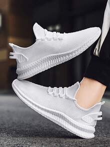 Men's Low-Top Breathable, Lightweight, Non-Slip, Wear-Resistant, Outdoor, Four Seasons Fashion All-Match Men's Shoes Running Shoes Sports Shoes - trắng - Xem 2