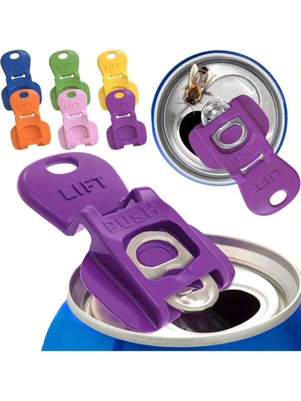 12pcs Beverage Can Opener, Colorful Beverage Can Protector Sleeves Suitable For Soda, Beer, Cola, Prevent Insects, Bees, Dust At Parties, Barbecues, Beaches