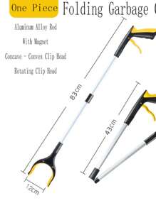 2PCS折叠垃圾夹加厚铝合金卫生垃圾夹多功能拾取器 - 彩色 - 查看 5