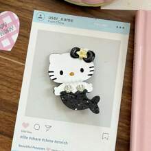 Sanrio Sanlio Summer Vacation Style Hello Kitty Mermaid Leather Hair Clip Colorful Side Hairpin Clip Premium Hairpin