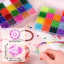 1200/2400 件 48 色 6 毫米果冻状双切面锥形亚克力珠，适用于 DIY 珠宝制作、手链、项链工艺用品 - 彩色 - 查看 2