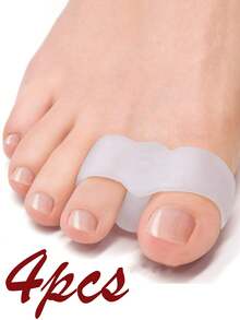 4 piezas/2 piezas Separador de dedos de goma suave con 2 anillos, espaciador de dedos de silicona, apto para yoga y relajación diaria, diseño flexible y reutilizable, extensor de dedos, apto para cuidado de los pies tanto en hombres como en mujeres - Multicolor - Ver 14