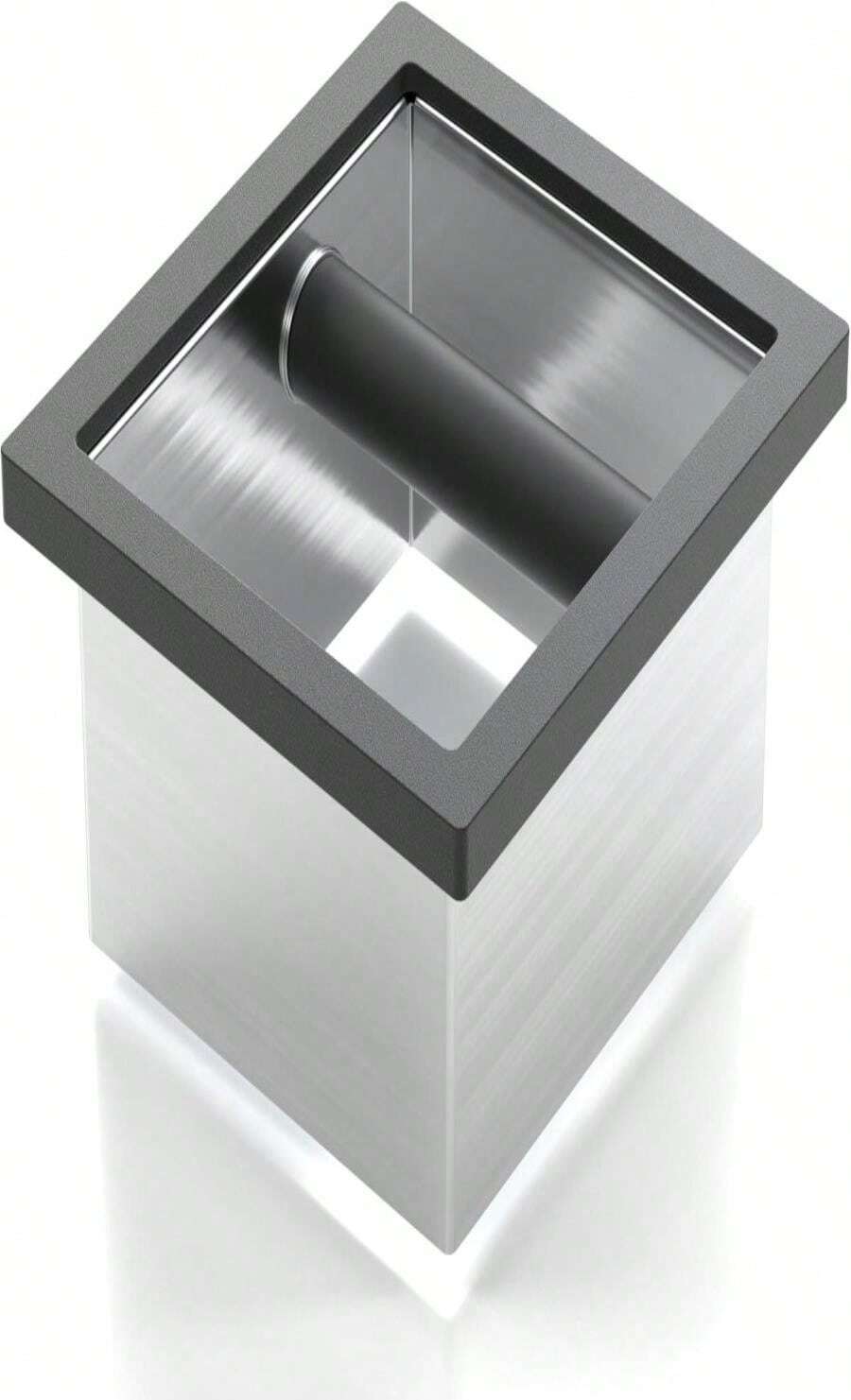 Bottomless Coffee Knock Box, Stainless Steel Espresso Knock Box Chute For Coffee Grounds, Counter Mounted Knock Box, Open Bottom Countertop Knock Box For Commercial Coffee Shop Office Home - trắng - Xem 1