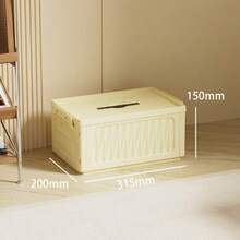 Caja de almacenamiento plegable Crema mediana - Beis - Ver 2