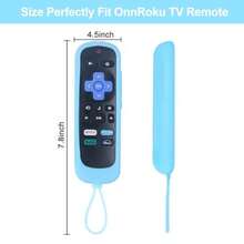 2 piezas Funda de silicona antideslizante y ligera compatible con el control remoto luminoso de Onn Roku - como en la foto - Ver 6