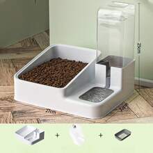 Two-In-One Automatic Cat Water Dispenser Set-Detachable, Washable, Automatic Feeding Station, Indoor Cat Food Bowl