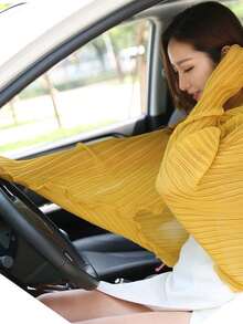 一件女士时尚多功能雪纺披肩，褶皱轻薄开衫，长袖罩衫，宽松薄款沙滩围巾，适合日常外出，是送给家人和朋友的理想礼物。 - 多色 - 查看 20