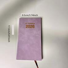 1 neuer Planer 2026 - 17,5 cm / 9,5 cm - mit Lesezeichen, Index - 60 Blatt - 120 Seiten Erwachsenen-Planer auf Englisch, tragbares Tagebuch aus Kunstleder - acht Farben zur Auswahl, Schulmaterial, Rückkehr zur Schule