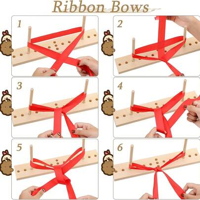 Bowknot Maker Tool For Wreaths, Wooden Ribbon Bow Maker For Holiday Bows, Hair Accessories Bows, Gift Wrapping Bows, Party Decor, Boutonnieres, Various Crafts
