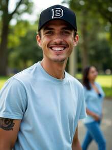 1顶A-Z字母男女通用黑色网眼海绵加厚高顶棒球帽，时尚情侣棒球帽，多功能防晒透气运动帽，节日礼物 - 黑色 - 查看 4