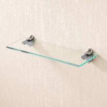 2PCS Glass Shelf Support Adjustable Glass Shelf Bracket Polished Chrome Wall - Silver - View 5