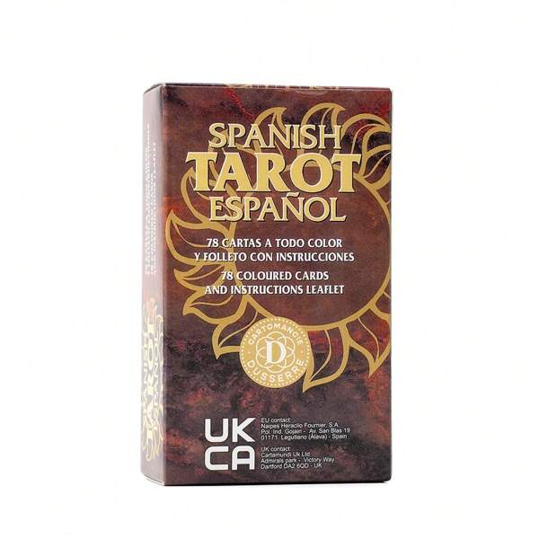 SPANISH TAROT, Standard Size, For Fortune-Telling, With Patterns Of A Fiery Red Sun, In An Exquisite Box.