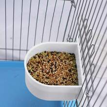 2Pcs Bird Food Bowl, Small Bowls For Cage, Bowl Food Tray Sturdy For Conures Budgie Feeding And Watering Rabbits, Hamsters And Other Small Animals, Bird Cage Feeder,Pink White.