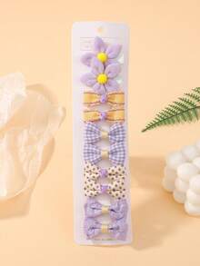 10pcs/Pack Girls Hair Clips, Full Fabric Covered Baby Hair Clips In Variety Styles, Cute & Fun Baby Hair Accessories For Daily Use And Travel - Multicolor - View 10